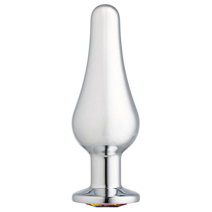 CLOUD 9 GEMS SILVER CHROMED TALL ANAL PLUG SMALL - WTC306