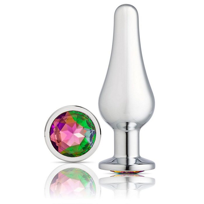 CLOUD 9 GEMS SILVER CHROMED TALL ANAL PLUG SMALL - WTC306