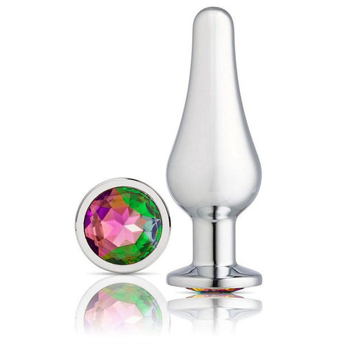 CLOUD 9 GEMS SILVER CHROMED TALL ANAL PLUG SMALL - WTC306