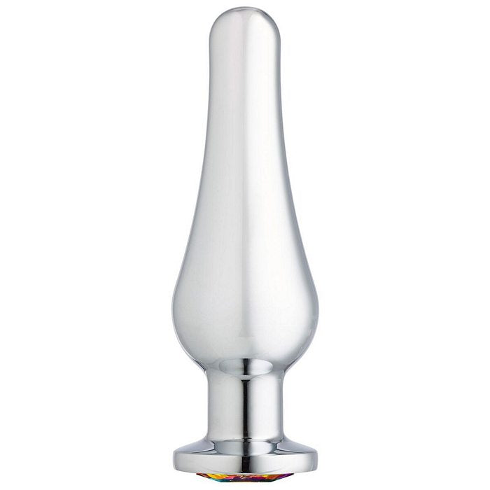 CLOUD 9 GEMS SILVER CHROMED TALL ANAL PLUG MEDIUM - WTC307