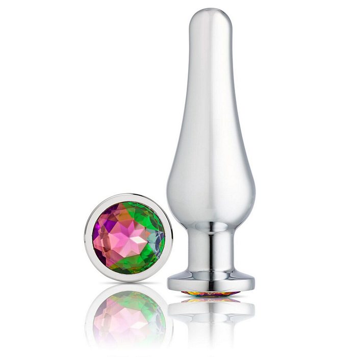 CLOUD 9 GEMS SILVER CHROMED TALL ANAL PLUG MEDIUM - WTC307
