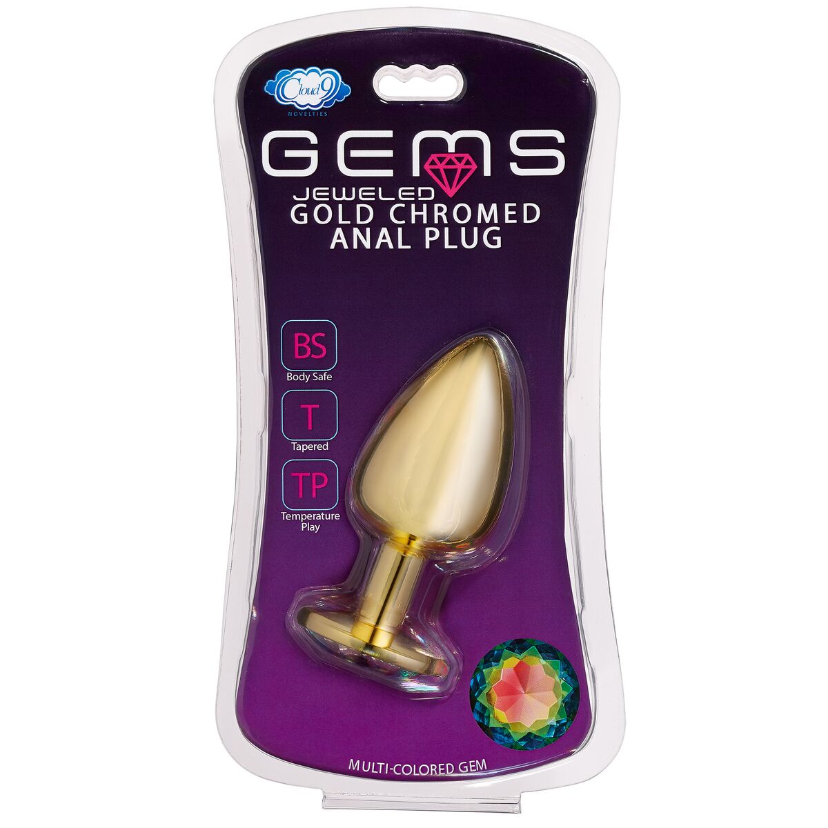 CLOUD 9 GEMS GOLD ANAL PLUG LARGE - WTC311