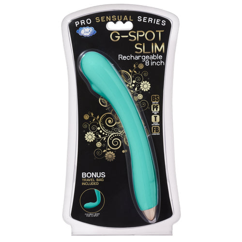CLOUD 9 RECHARGEABLE G-SPOT SLIM 8IN SINGLE MOTOR TEAL - WTC500840