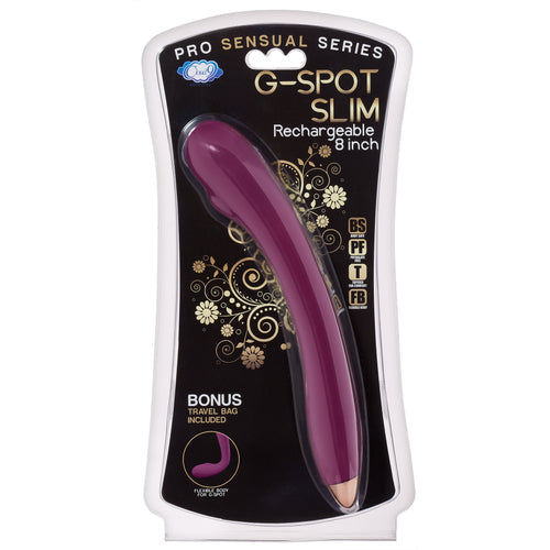 CLOUD 9 RECHARGEABLE G-SPOT SLIM 8IN SINGLE MOTOR PLUM - WTC500841