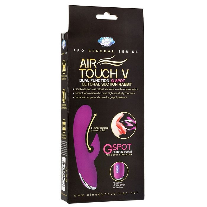 PRO SENSUAL AIR TOUCH V G SPOT DUAL FUNCTION CLITORAL SUCTION RABBIT - WTC624188