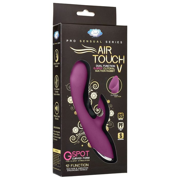 PRO SENSUAL AIR TOUCH V G SPOT DUAL FUNCTION CLITORAL SUCTION RABBIT - WTC624188