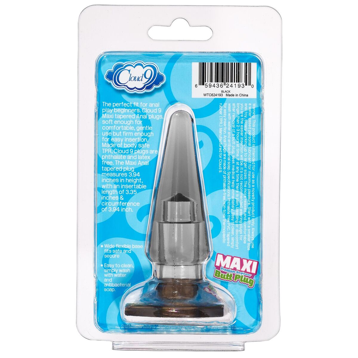 CLOUD 9 MAXI BUTT PLUG SMOKE GREY - WTC624193