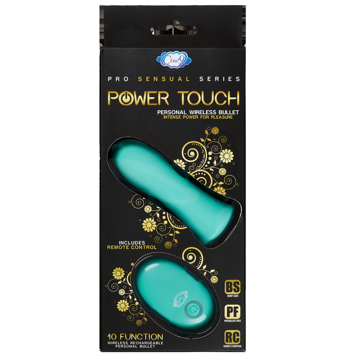 PRO SENSUAL POWER TOUCH BULLET W/ REMOTE CONTROL TEAL - WTC624202