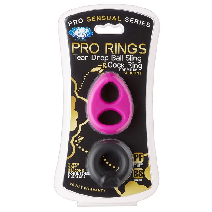 PRO SENSUAL SILICONE TEAR DROP RING & DONUT SLING 2 PACK - WTC624206