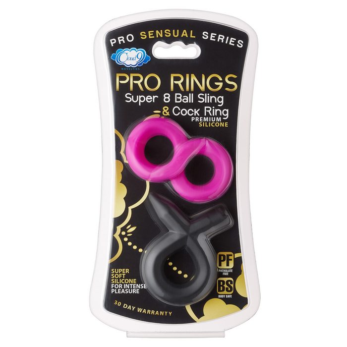 PRO SENSUAL SILICONE SUPER 8 RING & TIE SLING 2 PACK - WTC624207