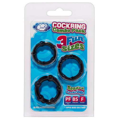 CLOUD 9 COCKRING COMBO BEADED BLACK - WTC63841