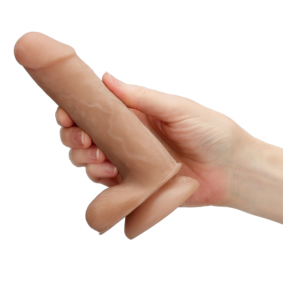 CLOUD 9 DUAL DENSITY DILDO 6IN W/ BALLS TAN/ MOCHA - WTC701