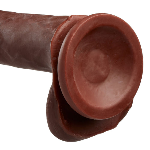 CLOUD 9 DUAL DENSITY DILDO TOUCH 6IN W/ BALLS BROWN - WTC702