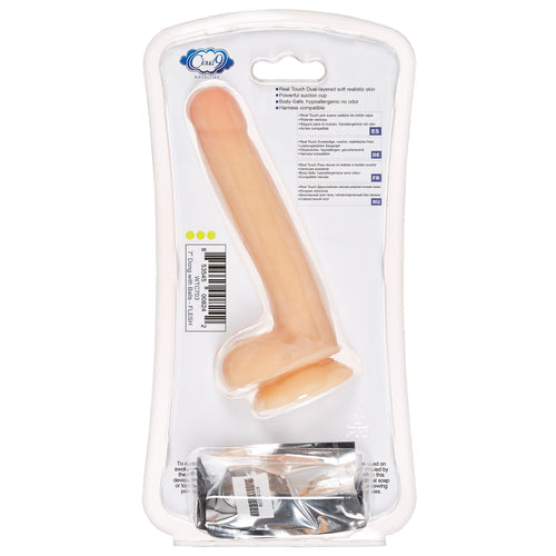 CLOUD 9 DUAL DENSITY DILDO TOUCH 7IN W/ BALLS LIGHT - WTC703