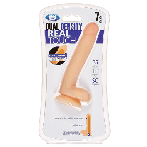 CLOUD 9 DUAL DENSITY DILDO TOUCH 7IN W/ BALLS LIGHT - WTC703