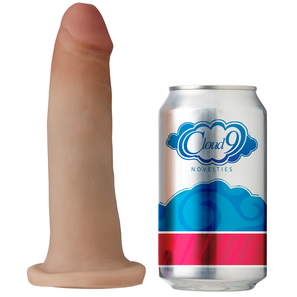 CLOUD 9 DUAL DENSITY DILDO TOUCH 7IN W/ NO BALLS TAN/ MOCHA - WTC707