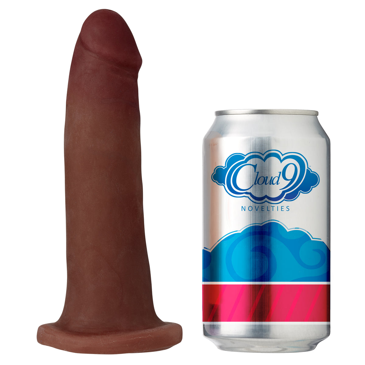 CLOUD 9 DUAL DENSITY DILDO TOUCH 7IN W/ NO BALLS BROWN - WTC708