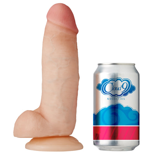 CLOUD 9 DUAL DENSITY DILDO TOUCH THICK W/ REALISTIC PAINTED VEINS & BALLS 8 IN - WTC709