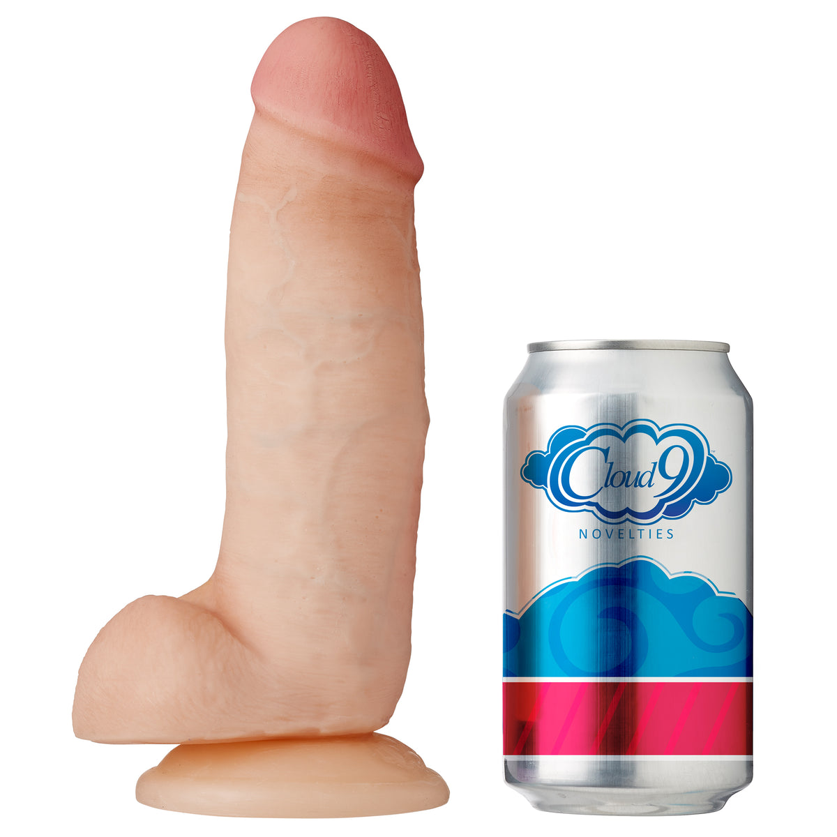 CLOUD 9 DUAL DENSITY DILDO TOUCH THICK W/ REALISTIC PAINTED VEINS & BALLS 8 IN - WTC709