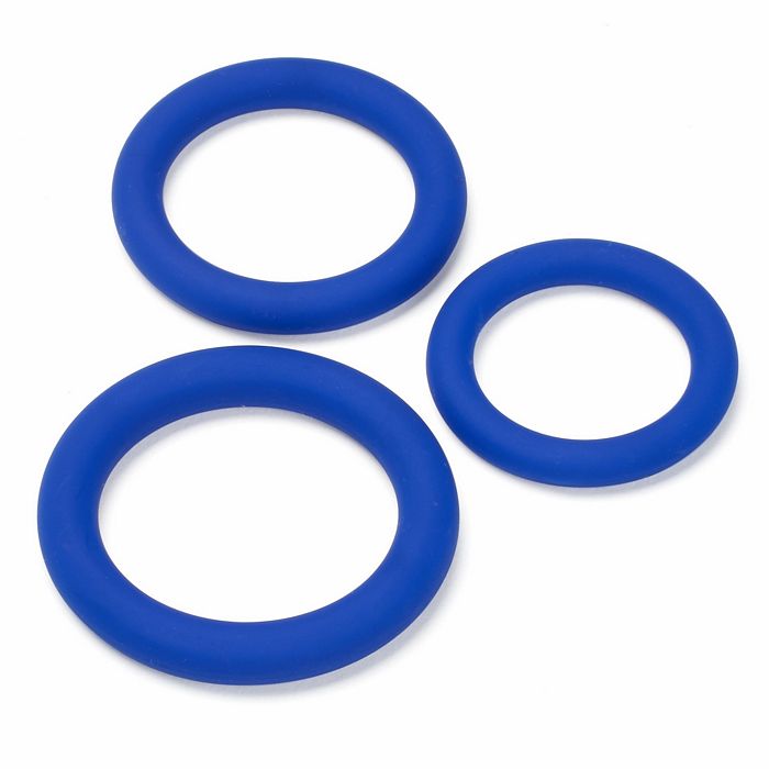 CLOUD 9 PRO SENSUAL SILICONE COCK RING 3 PACK BLUE - WTC85214