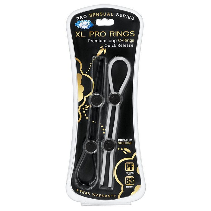 PRO SENSUAL XL PRO RINGS BLACK & CLEAR 2 PACK - WTC85224