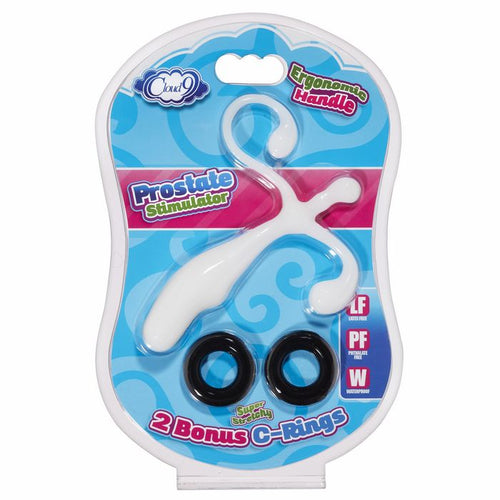 CLOUD 9 PROSTATE STIMULATOR KIT WHITE W/C RINGS - WTC85226