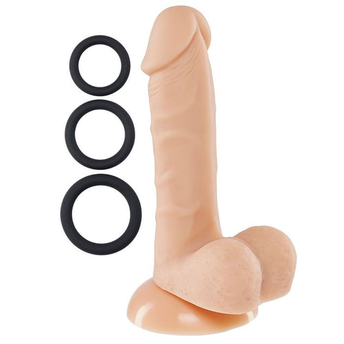 PRO SENSUAL PREMIUM SILICONE DONG W/ 3 C RINGS LIGHT 6 " - WTC852820