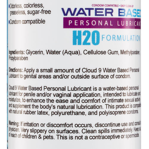 CLOUD 9 WATER BASED PERSONAL LUBRICANT 4 OZ - WTC900L