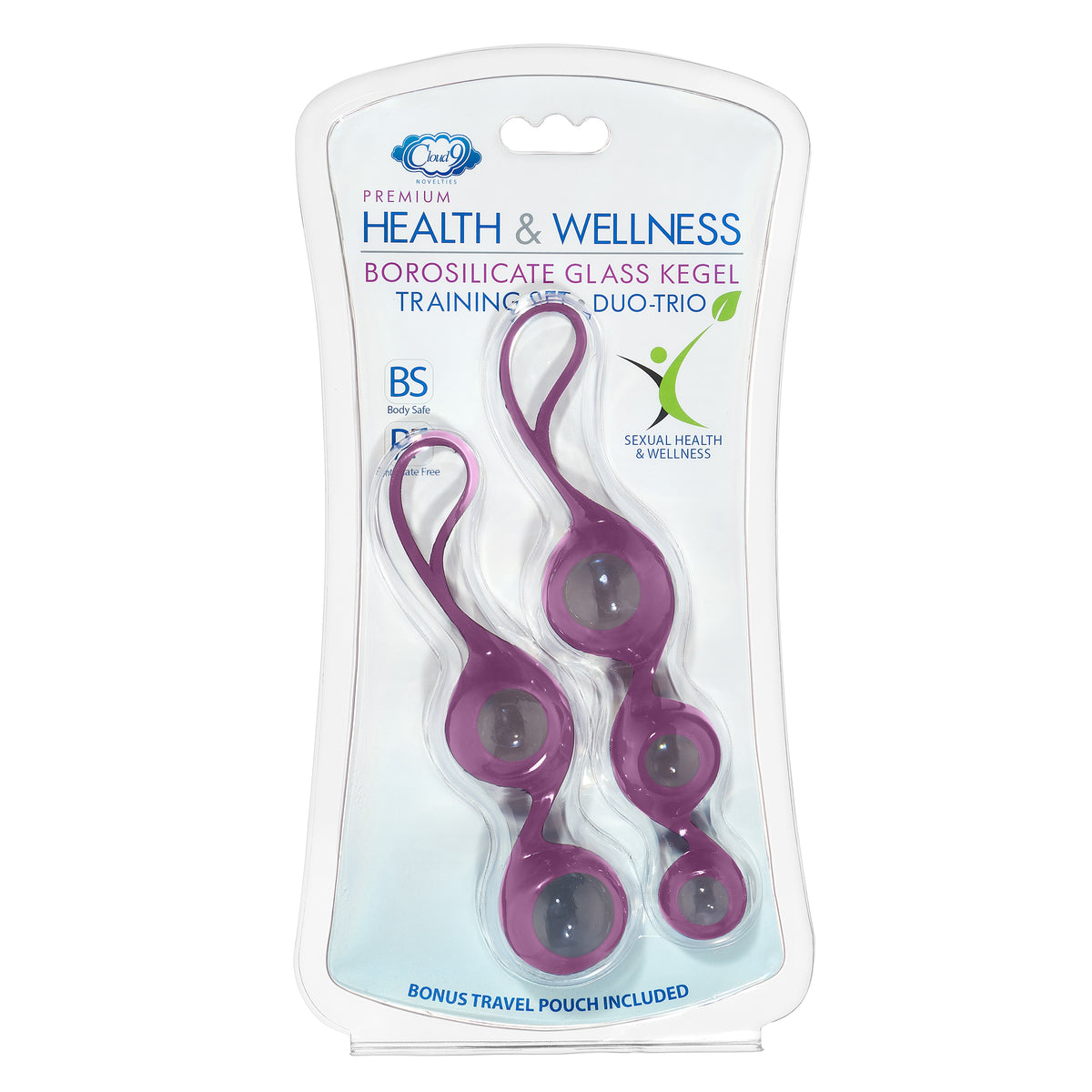 CLOUD 9 HEALTH & WELLNESS BOROSILICATE KEGEL TRAINING SET - PLUM - WTC906