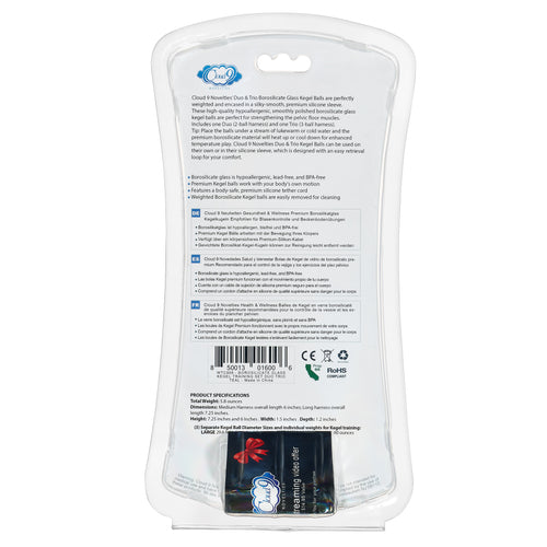 CLOUD 9 HEALTH & WELLNESS BOROSILICATE KEGEL TRAINING SET - TEAL - WTC908