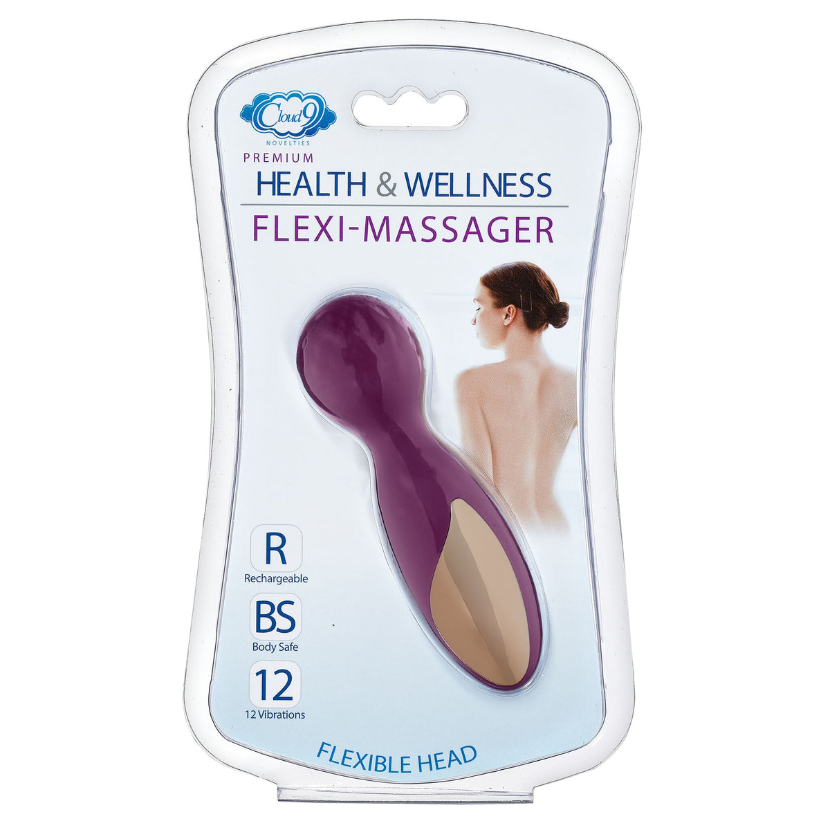 CLOUD 9 HEALTH & WELLNESS FLEXI-MASSAGER RECHARGEABLE WAND PLUM - WTC912