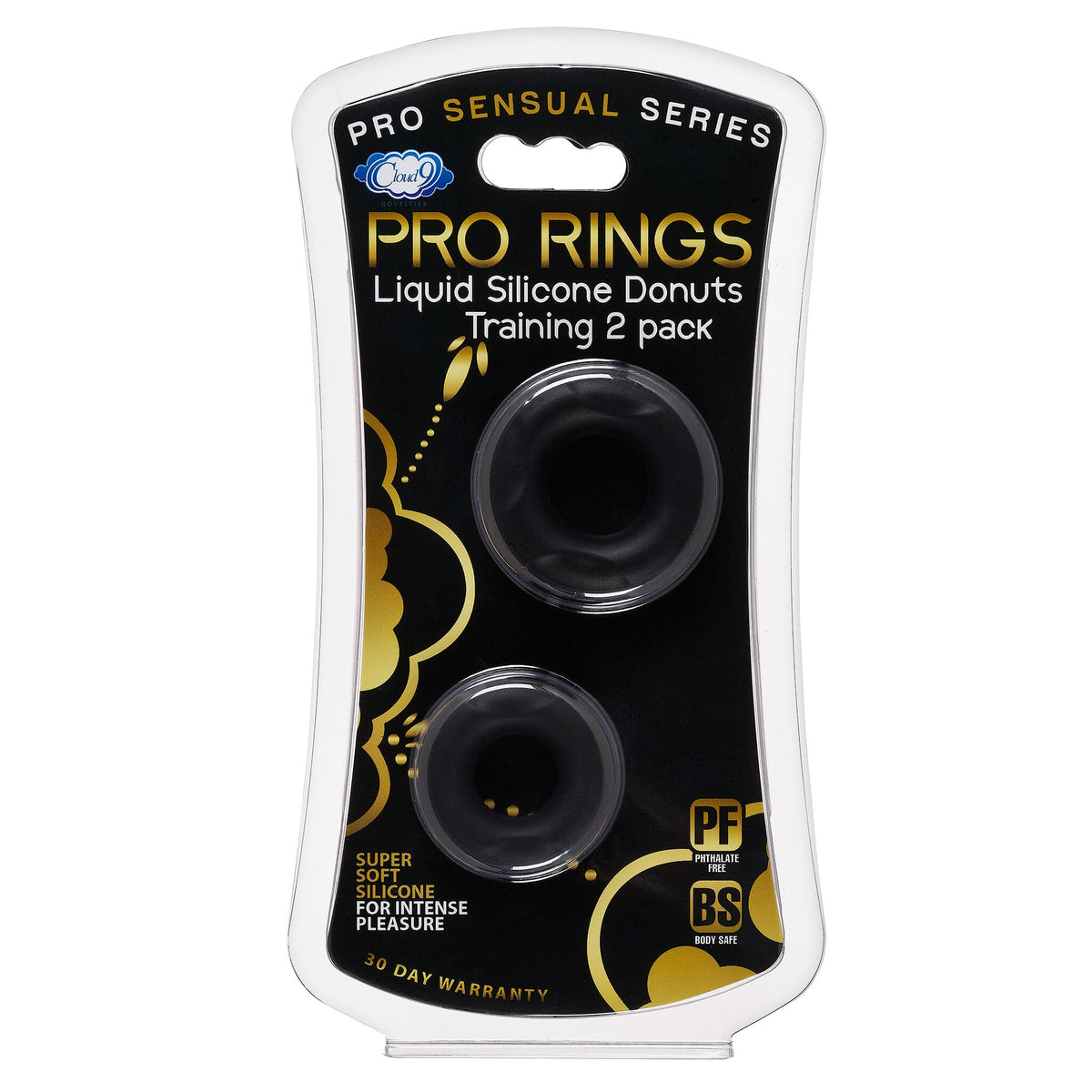 CLOUD 9 PRO RINGS LIQUID SILICONE DONUTS 2 PACK BLACK - WTC915