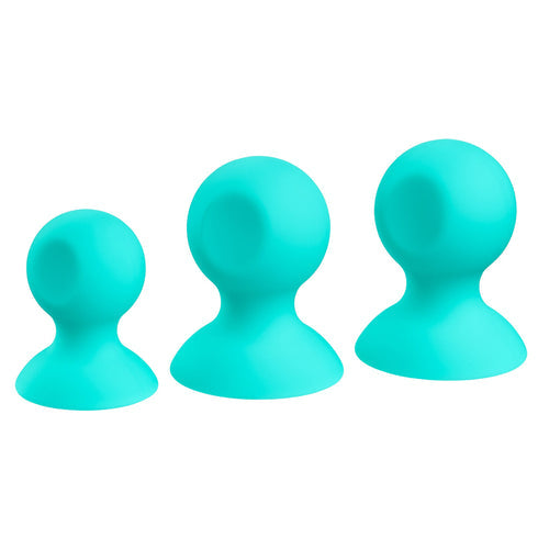 CLOUD 9 HEALTH & WELLNESS NIPPLE & CLITORAL MASSAGER SUCTION SET TEAL - WTC916