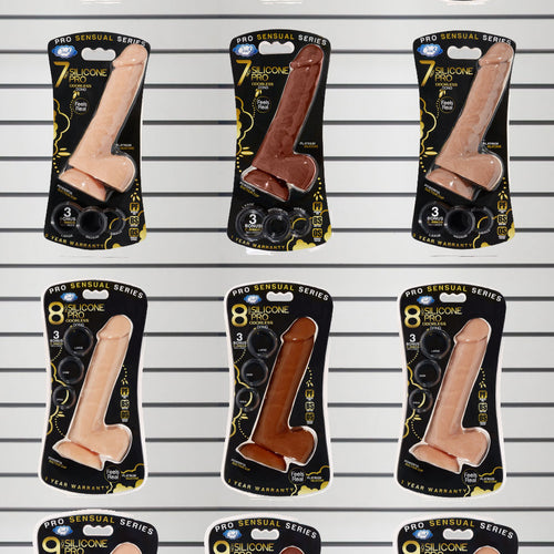 PRO SENSUAL PREMIUM SILICONE DONG PLANOGRAM 12PC 6 7 8 9IN - WTCPLANO