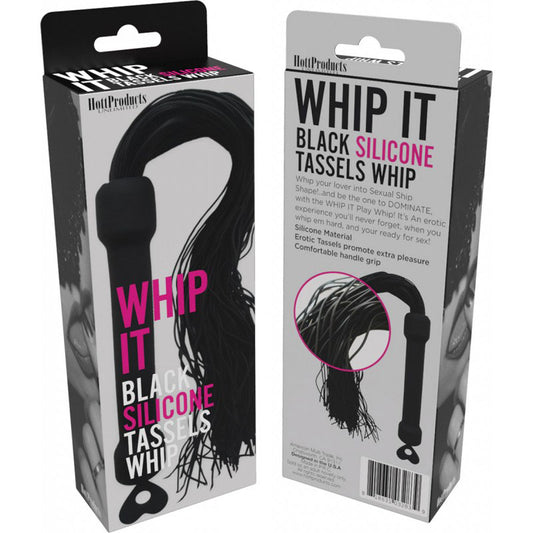 Whip It Black Pleasure Whip With Tassels-Pinkfoxxx