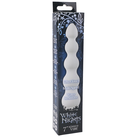 White Nights 7in Ribbed Vibrator-Pinkfoxxx