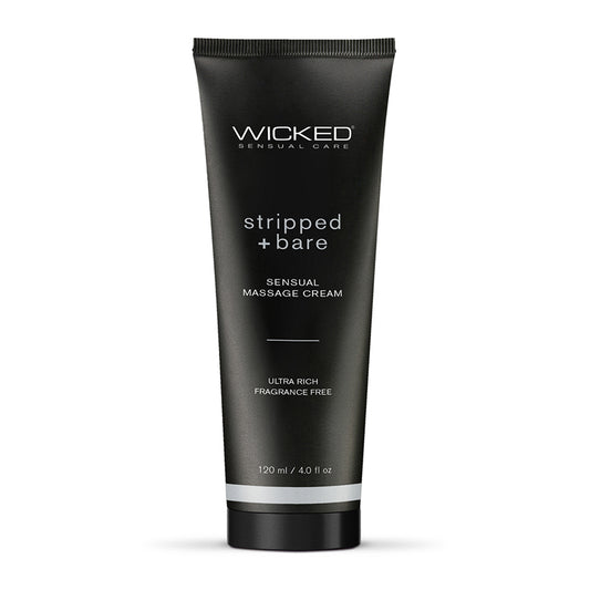 Wicked Stripped + Bare Unscented Sensual Massage Cream 4 oz.-Pinkfoxxx