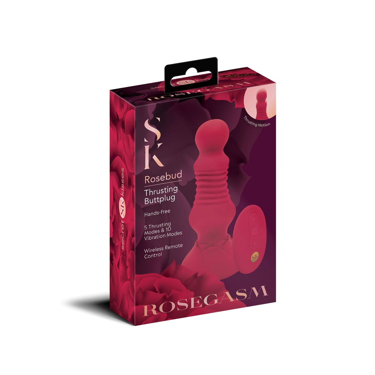 ROSEGASM REMOTE CONTROL THRUSTING ROSEBUD BUTTPLUG - XGSK1044