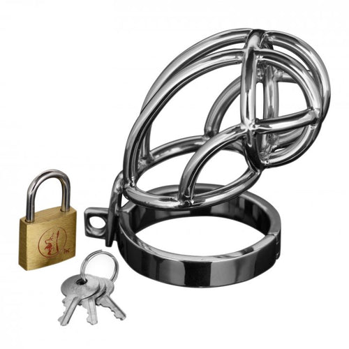 MASTER SERIES CAPTUS STAINLESS STEEL CHASTITY CAGE - XRAD150