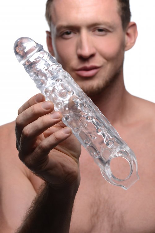SIZE MATTERS 3IN CLEAR PENIS EXTENDER SLEEVE - XRAF860