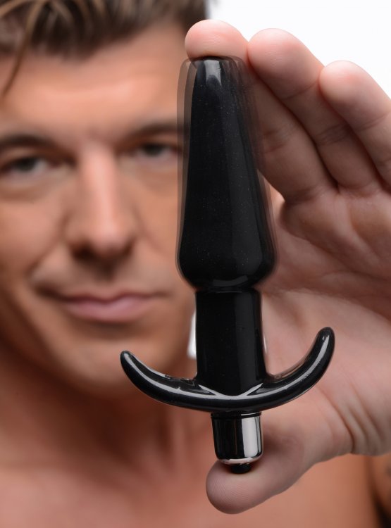 FRISKY THRILLING NOIR SMOOTH VIBRATING ANAL PLUG BLACK - XRAG294BLK