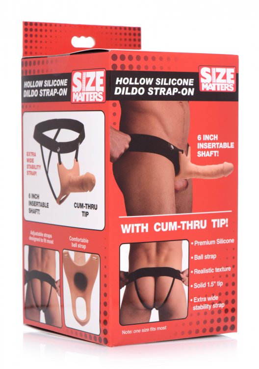 SIZE MATTERS SILICONE DILDO STRAP-ON FLESH - XRAG365FL