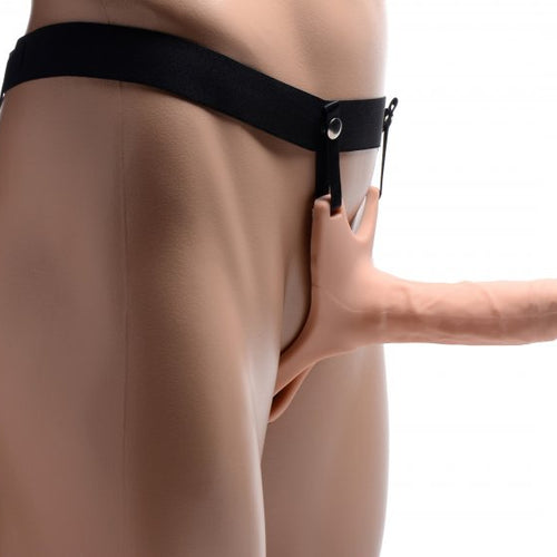 SIZE MATTERS SILICONE DILDO STRAP-ON FLESH - XRAG365FL