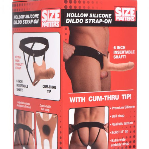 SIZE MATTERS SILICONE DILDO STRAP-ON FLESH - XRAG365FL