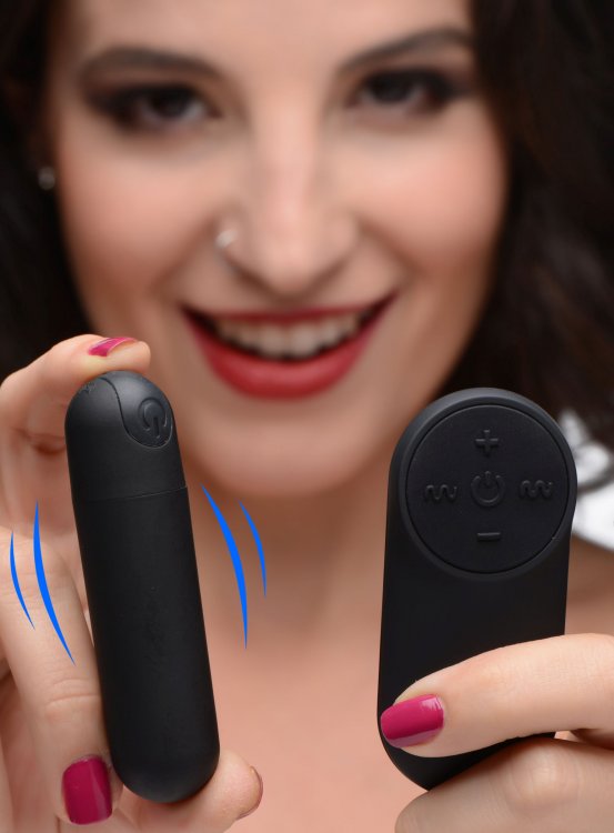BANG! VIBRATING BULLET W/ REMOTE CONTROL BLACK - XRAG366BLK