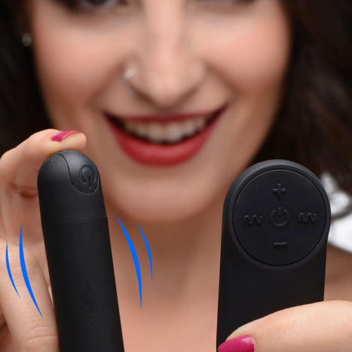 BANG! VIBRATING BULLET W/ REMOTE CONTROL BLACK - XRAG366BLK