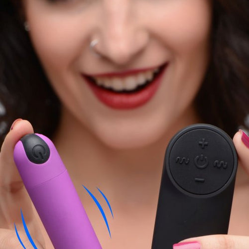 BANG! VIBRATING BULLET W/ REMOTE CONTROL PURPLE - XRAG366PUR