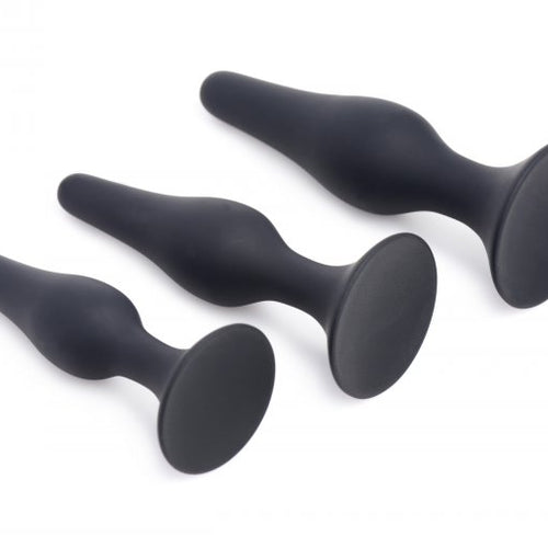 MASTER SERIES TRIPLE SPIRE TAPERED SILICONE ANAL TRAINER 3PC SET - XRAG376