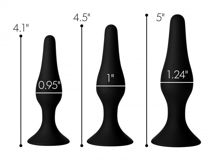 MASTER SERIES TRIPLE SPIRE TAPERED SILICONE ANAL TRAINER 3PC SET - XRAG376