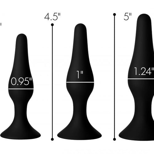 MASTER SERIES TRIPLE SPIRE TAPERED SILICONE ANAL TRAINER 3PC SET - XRAG376